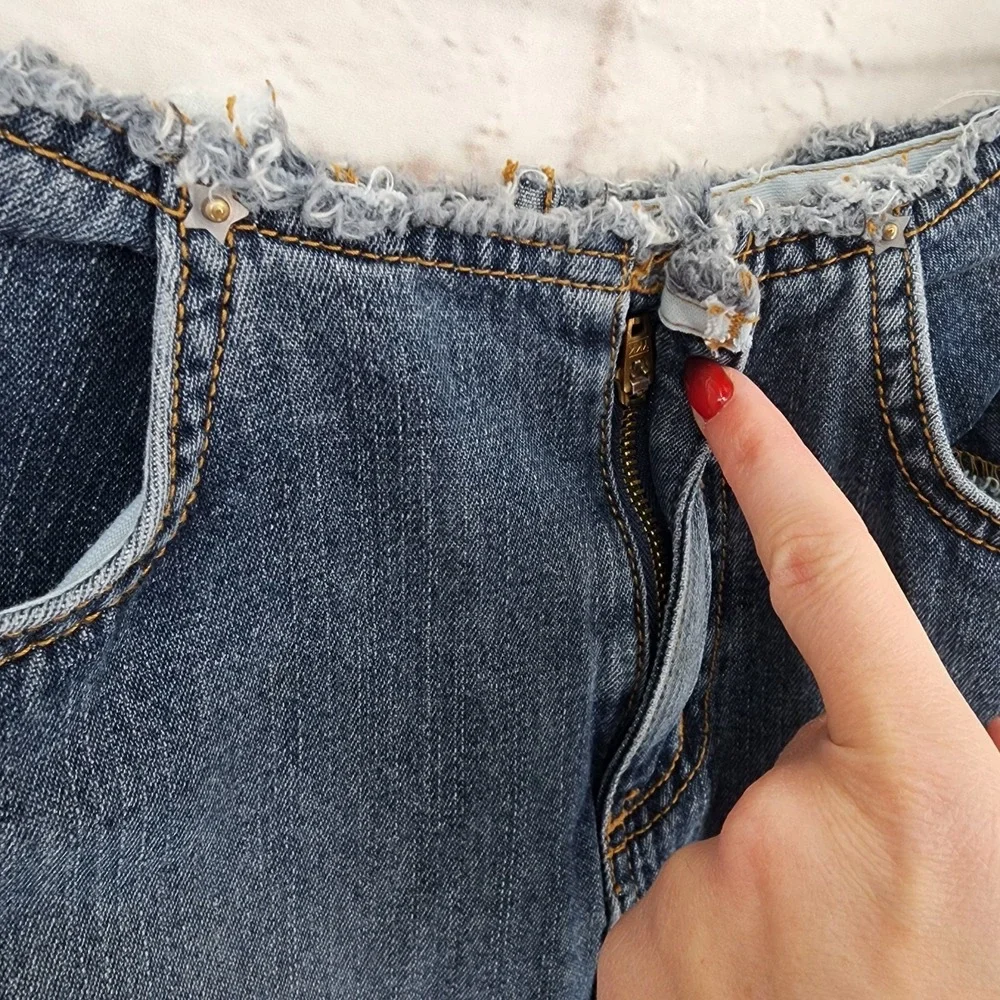 Vintage Y2K Denim Pencil Skirt Brat Fairy Grunge Indie Festival Cowgirl Midi 4‎